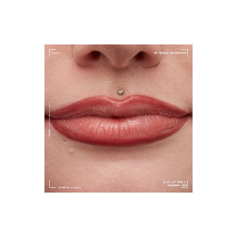 NYX PROFESSIONAL MAKEUP Slim Lip Pencil, Mahogany, 0.03 Ounce