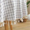 meioro Round Tablecloths Cotton and Linen Table Cloth Tassel Circle