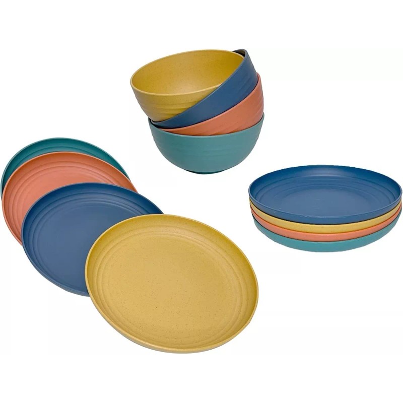 Baum Brothers Vajilla Biodegradable De Paja De Trigo 12 Piezas