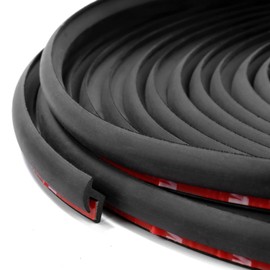 Fender Flares Edge Trim,Fender Flares EPDM Rubber Seal for Car and Truck Wheel Arch Well,Rubber Gasket for Fender Flare Universal,Bonds with Self-Adhesive Automotive Grade Tape,Large T Style, 18Ft