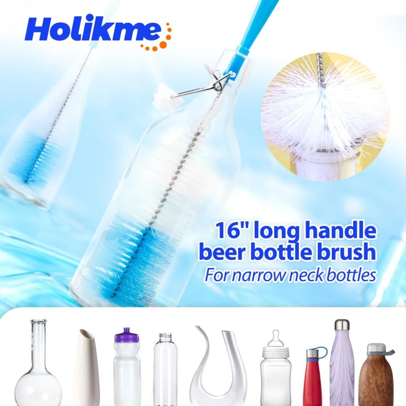 Holikme Bottle Brush Tube Cleaning Lab Set with Long Handle,