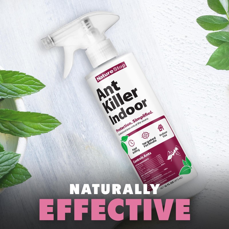 NatureStop Ant Killer Spray for Indoor Use, Fast-Acting Ant Control,