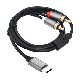 Audiokabel, USB C auf 2 Cinch-Stecker, USB-C-Stecker auf Cinch-Stecker, Stereo, 1 m, vergoldete Stecker, kompatibel mit Telefon, Tablet, PC auf Verstärker, Lautsprecher, Heimkino, Beamer TV