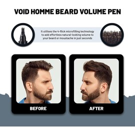 VOID Homme Beard Pencil (Light Brown) Men's Beard Filler and Beard Pen, Beard Colour Black and Beard Filler for Filling, Beard Filler Pen and Beard Colouring Black, Waterproof Beard Pen