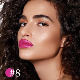 Boobeen Glitter Lipstick Hydrating Lip Balm Sparkling Shine Lip Color Nonstick Highly Pigmented Formula Gives Metallic Finish Lip Makeup for Women and Girls (Sparkling #8)