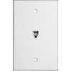 Morris 87011 Midsize Single RJ11 4 Conductor Phone Jack Wall Plate, White