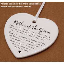 Mother of The Groom Gift- Heart Shaped Bridal Shower Ornament for Mother-in-Law, Thank You New Mom Gift Box