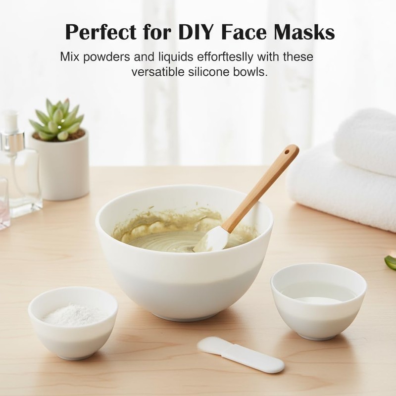 SUPVOX 3-Piece Flexible Silicone Bowl Set: Non-Slip & Unbreakable Mixing