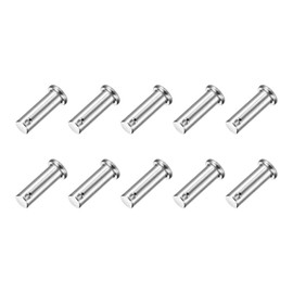 uxcell 10Pcs M10 x 30mm Single Hole Clevis Pins, 304 Stainless Steel Flat Head Hitch Pins for Trailer Latch, Mechanics Repair, Furniture Installation, Industrial Equipment