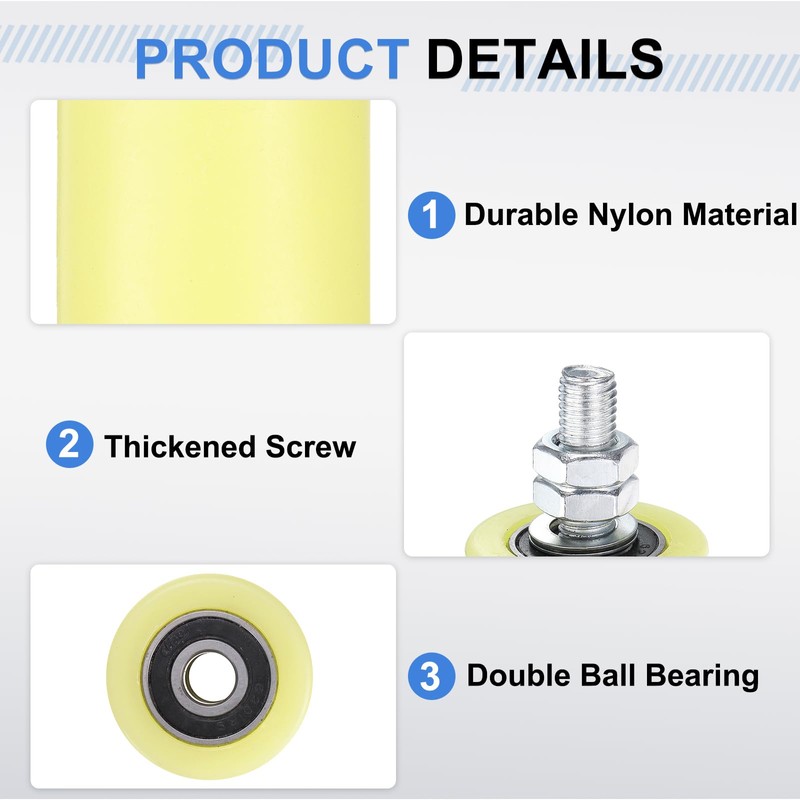 uxcell 4Pcs Slide Gate Guide Roller, 2" Nylon Rollers Gate