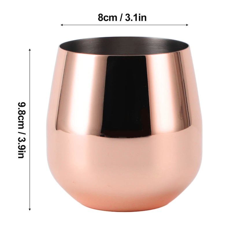 Stainless Steel Wine Glass Stemless Egg Shape 550ml Unbreakable Portable
