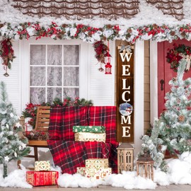 ECOGREDA Welcome Sign for Front Porch– 47inch,Wooden Interchangeable Vertical Home Wall Decor,Standing and Hanging Farmhouse Outdoor Indoor Decor Welcome Door Sign