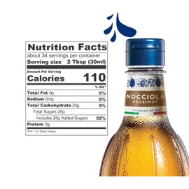 Fabbri Flavoring Syrup, Hazelnut, Made in Italy, 33.8 Ounce (1 Liter)