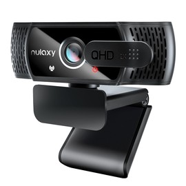 NULAXY Webcam 2K with Microphone, USB Plug & Play Streaming Webcam with Privacy Cover for Laptop PC Desktop, HD Light Correction, USB Web Camera for Video Calling, Skype, Zoom, FaceTime, Smart TV