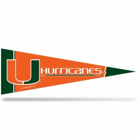 Rico 2 Miami Hurricanes Middleman Pennants. Felt. 14-1/2" x 5".    #A119