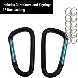 12 Pack - 3" Aluminum Carabiner D Shape Buckle Pack, Keychain Clip, Spring Snap Key Chain Clip Hook Buckle