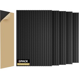 ZHOJEREL 6 Pack Sound Proof Foam Panels for Walls 47.2"x23.6" Large Acoustic Panels Sound Absorbing, Self-Adhesive Soundproof Wall Panels for Home Studio, Office, Recording, Black (6 Pack Black)