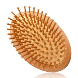 Thyonta Scalp Massage Hairbrush, Wooden Polished Anti-static Care Styling Comb for Women Children Men Elderly