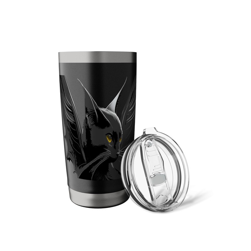 A Black Bat Cat With Large Ears And Wings In