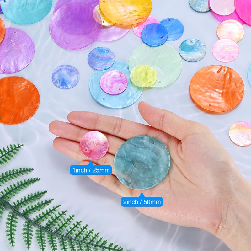 M METERXITY 20-Pack Round Capiz Sea Shells, 1 Inch(25mm) Natural