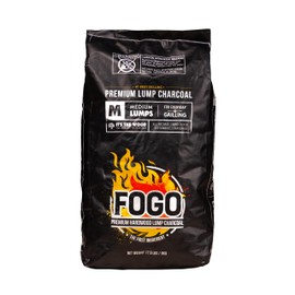 FOGO Premium Hardwood Lump Charcoal, Medium Sized Restaurant Quality Lump Charcoal for Grilling and Smoking, 17.6 Pound Bag