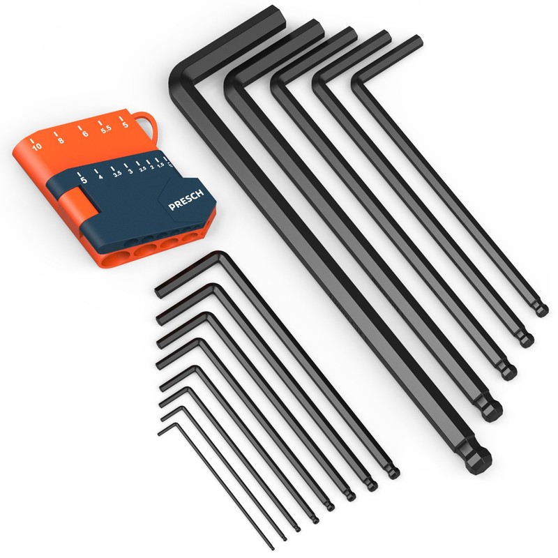 Presch Hex Key Set 13pcs - Metric, Ball Head Hexagon