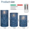 HJANDHJ Blue Flameless Candles with Remote and Timer, Real Wax