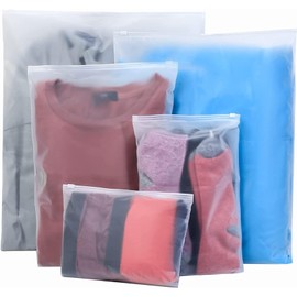 Xujinsongg Travel Storage Bags - 20 Pcs Clothes Packaging Pouches, Plastic Ziplock, Reusable Frosted Waterproof Resealable Clothing Zipper for Shoes, Clothes, Cosmetics Storage