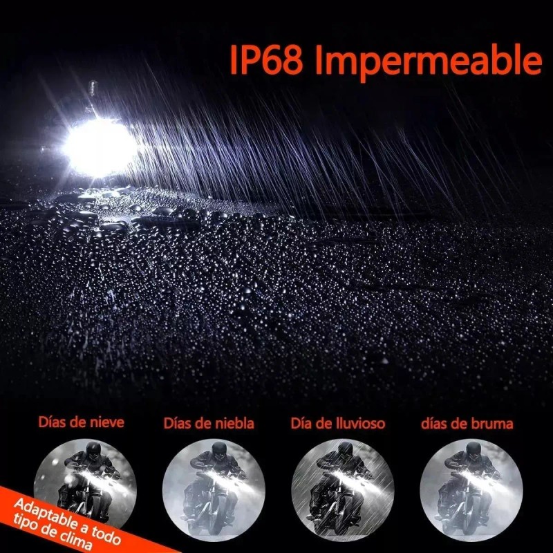 3 Par Faros Luces Led Para Motos Auto Doble Color