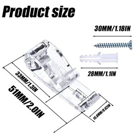 8 Pcs Roller Shade Clear Saftey Chain Retainer and Cord Guide Fixation Hook P Clip, Fixation Hook Bead Chain Tension Device with Screws for Roller Vertical and Roman Shades