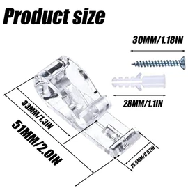 8 Pcs Roller Shade Clear Saftey Chain Retainer and Cord Guide Fixation Hook P Clip, Fixation Hook Bead Chain Tension Device with Screws for Roller Vertical and Roman Shades