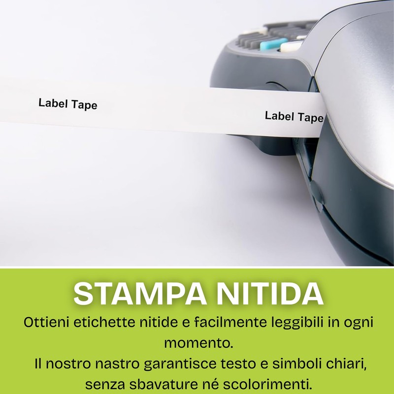 OYEMAT 6 Nastri Compatibili con Dymo LetraTag 91201/91221 12mm x
