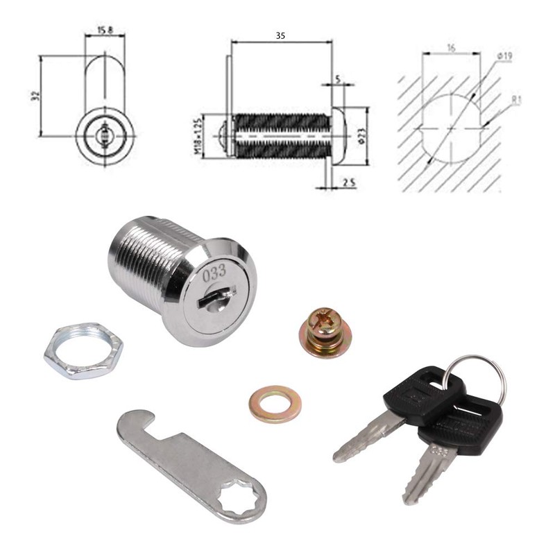 YUEWO Security Letter Box Lock 18 mm x 35 mm