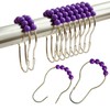 Shower Curtain Hooks Rings Stainless Steel Shower Hooks Purple Acrylic