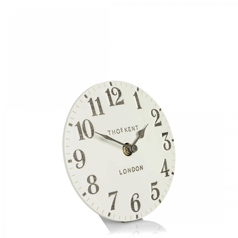OloreHome Thomas Kent Arabic Mantel Clock Limestone 15cm