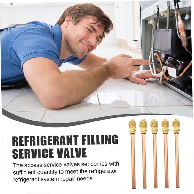 KICHOUSE 5pcs Copper Charging Kit for Fridge Service Access Valves