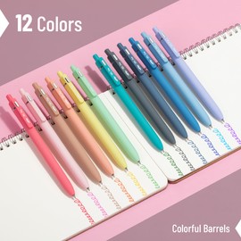 Mr. Pen- Retractable Cute Gel Pens for Journaling, 12 Pack, Assorted Color, 0.7 mm, Pastel Barrels, Smooth Writing Aesthetic Pens for Women