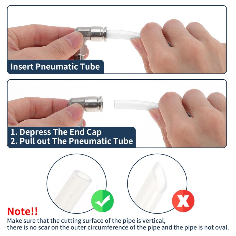 RATCHROLL Push to Connect Air Fittings 1/4" 90 Degree Air