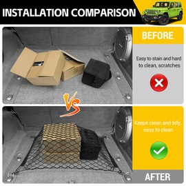 JTYZSM Trunk Cargo Net for 2019-2025 Jeep Wrangler JL 4XE 4 Door Trunk Organizer Net Anti-Slip Rear Mesh Cargo Netting for 19-25 Wrangler JL JLU 4XE SUV Accessories