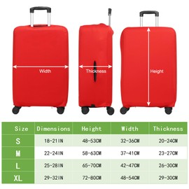 PATIKIL Luggage Cover, Suitcases Covers Elastic Carry on Protector Washable Scratch-Resistant Fits 22-24 Inch Luggage for Travel Business Trips, Chinese Red