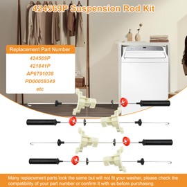 424569P Washer Suspension Rod Kit Compatible with fisher & paykel aquasmart Washing Machine: WA3927G1, WA4127G1, WL4227J1, WL4227P1 etc, Replace 421841P, AP6791038 etc