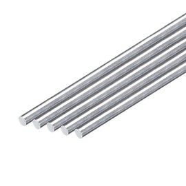 sourcing map 10Pcs 2"(4mm) Dia Round Aluminum Rod, 12"(305mm) Long 6063 Aluminum Round Rod Solid Lathe Bar Stock for Industry Construction DIY Crafts