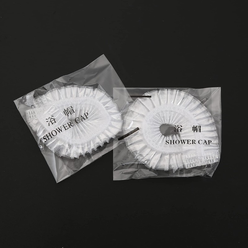 100 x Disposable Shower Caps Earphones Individually Wrapped