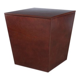 Pemberly Row Transitional Solid Wood Storage End Table in Antique Walnut