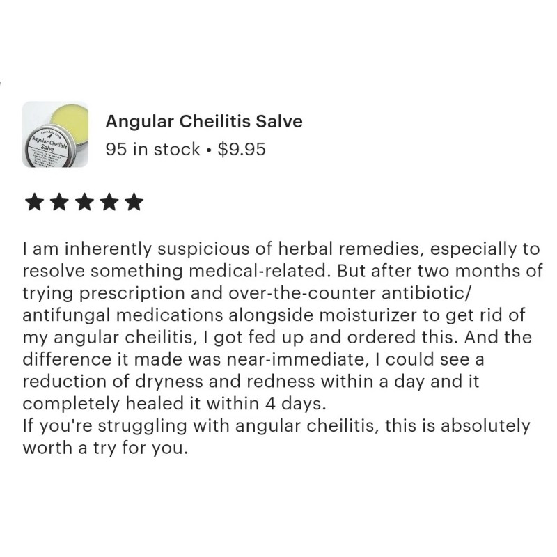 calendula crow Angular Cheilitis Salve .5 oz Tin - CHEILITIS