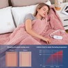 Dowin Pink Heated Blanket Electric Throw Waffle Fleece Heating Warming