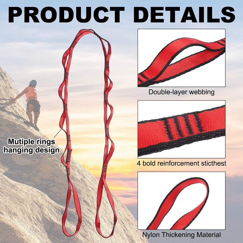 PATIKIL 22KN Adjustable Daisy Chain Yoga Extend Belt 1.5M, Nylon