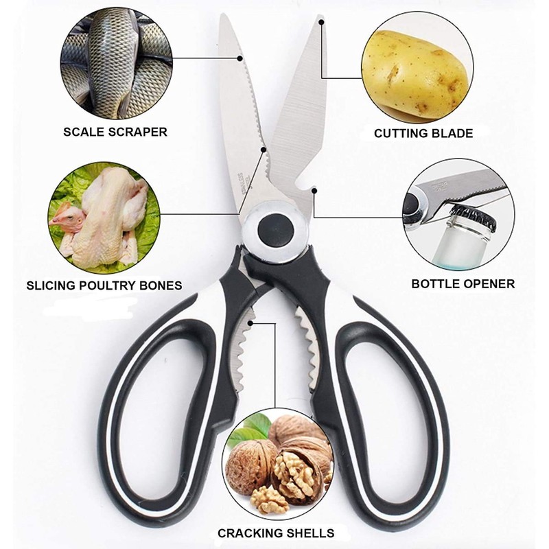 Heavy Duty Kitchen Scissors by ShirazO Best Multi-Purpose Sharp for