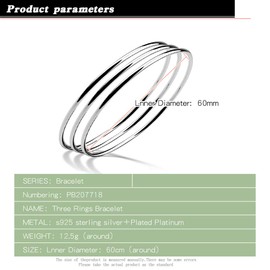 Dankadi Minimalist Women Bracelet 925 Sterling Silver 9 Ring Bangle Diameter 65 MM Original Design Bracelet DIY Jewelry Birthday Gift (65mm silver 9 loop)