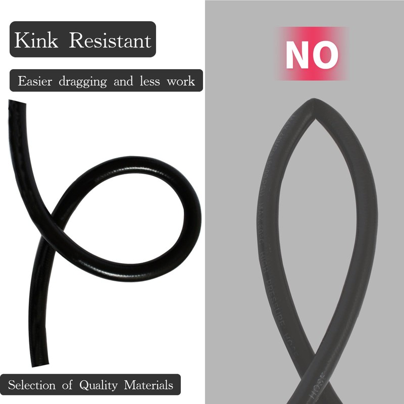Pressure Washer Hose 1/4 Inch 100FT,Kink Resistant Super Flexible Replacement